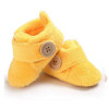 Velvet Soft Base Yellow Baby Booties