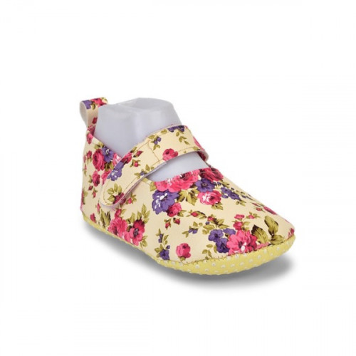 Flower Print Cream Colour Baby Shoes For Boys and Girls