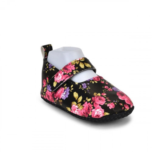 Flower Print Black Colour Baby Shoes For Boys and Girls