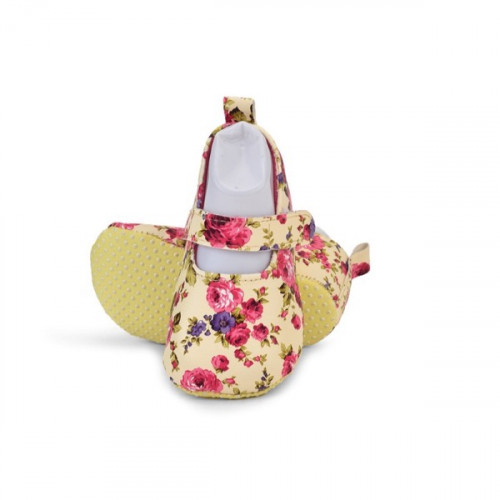Flower Print Cream Colour Baby Shoes For Boys and Girls