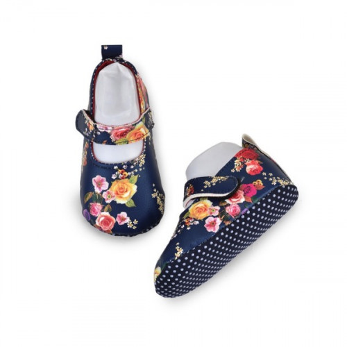 Flower Print Blue Colour Baby shoes For Boys and Girls