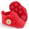 Velvet Soft Base Red Baby Booties