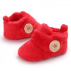 Velvet Soft Base Red Baby Booties