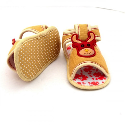 Velcro Flats Baby Sandal in Deer Style Brown Color
