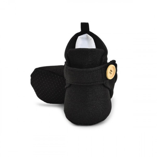 Premium Quality Glitter Black Baby Shoes For Boys