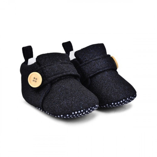 Premium Quality Glitter Navy Blue Baby Shoes For Boys