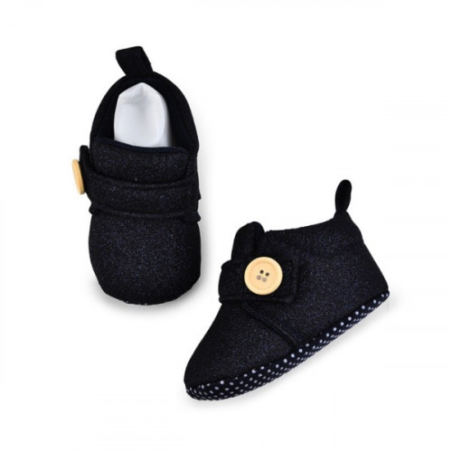 Premium Quality Glitter Navy Blue Baby Shoes For Boys