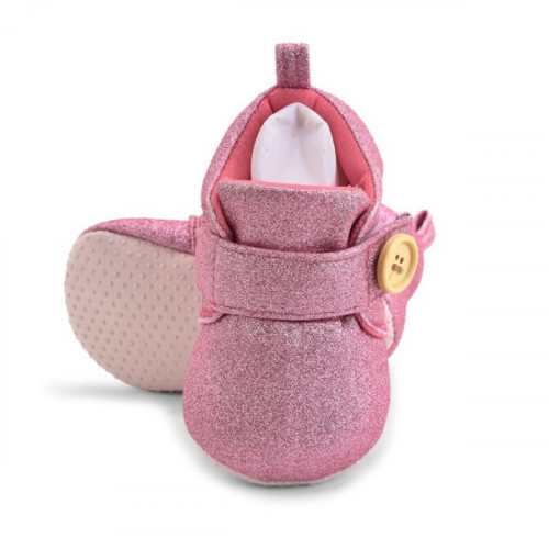 Premium Quality Glitter Pink Baby Booties For Boys