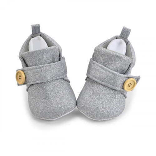 Premium Quality Glitter Silver Baby Booties For Boys