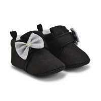 Premium Quality Glitter Black Baby Booties For Girls