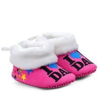 I Love My Dad Baby Booties Pink Color for Baby Boys and Baby Girl