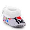 I Love My Dad Baby Booties Grey Color for Baby Boys and Baby Girl