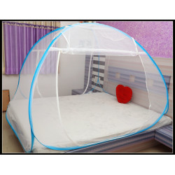 Polyester Fabric Blue Colour Double Bed mosquito net
